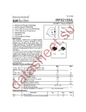 IRF6215STRRPBF datasheet  